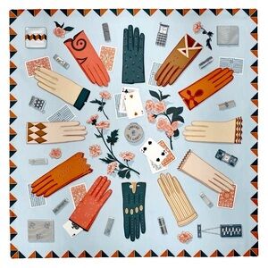 Hermes L'Heure des Gants scarf 90